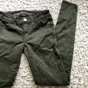 American Eagle Green Stretch Jeggings